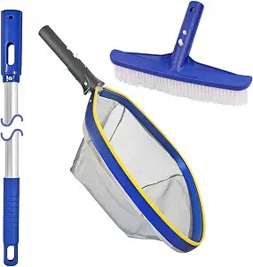 Poolvio Skimmer, Brush and Pole Cleaning Kit