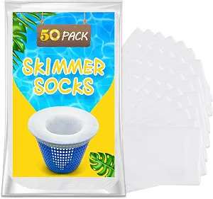 Pool Skimmer Filter Socks — 50-Pack