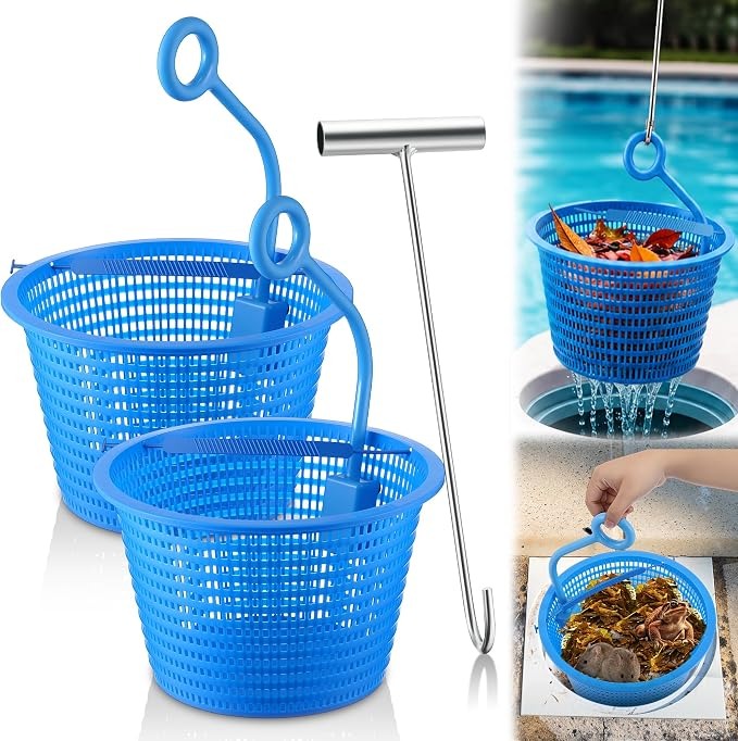 8-inch Skimmer Baskets with Handles — 2-Pack